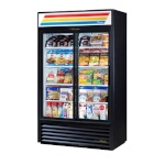 True GDM-41SL-HC-LD - Slim Line Merchandiser, two-section, (2) glass sliding doors, powder coated exterior